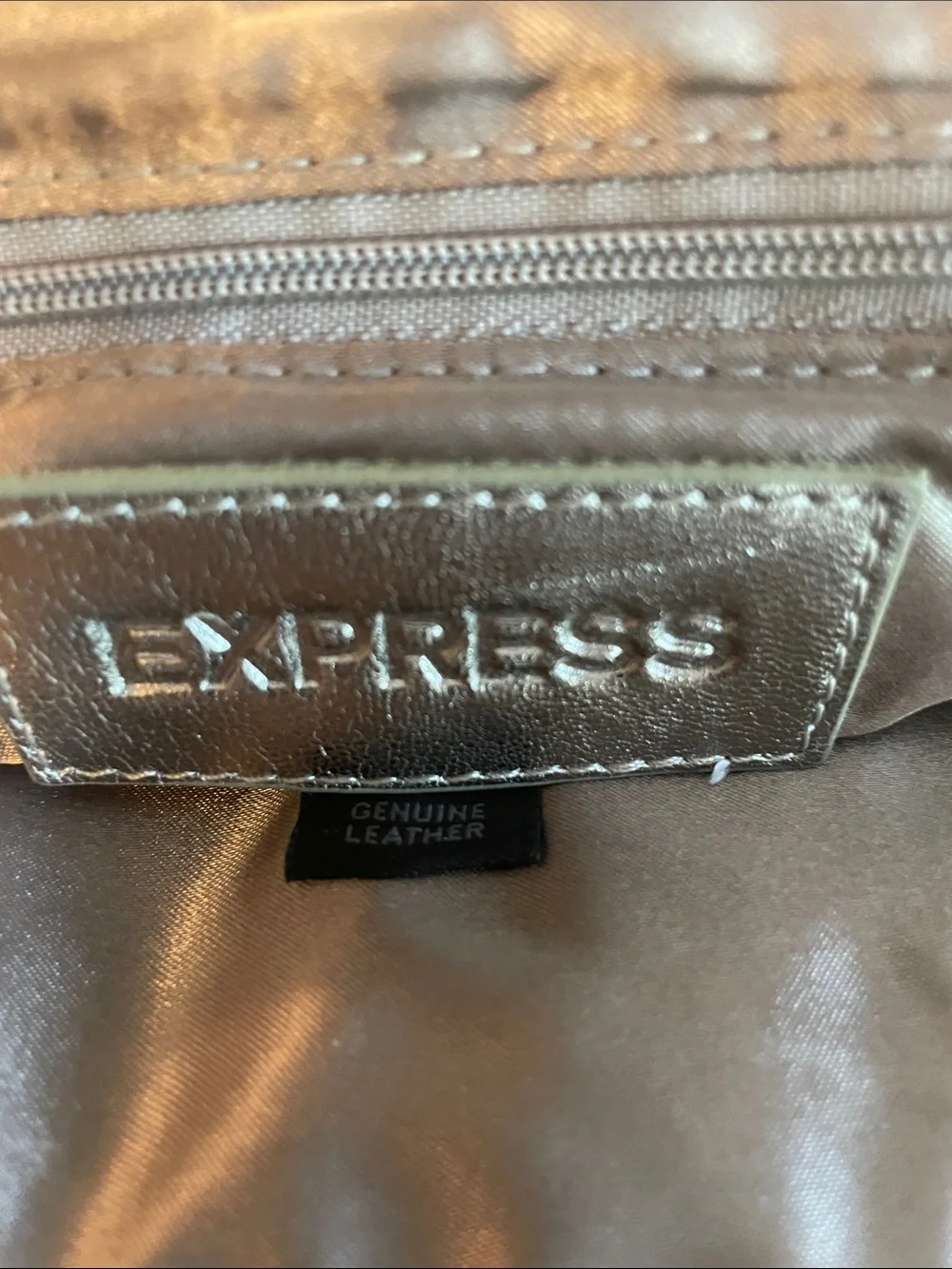 Express Metallic Leather Silver Frame Clutch